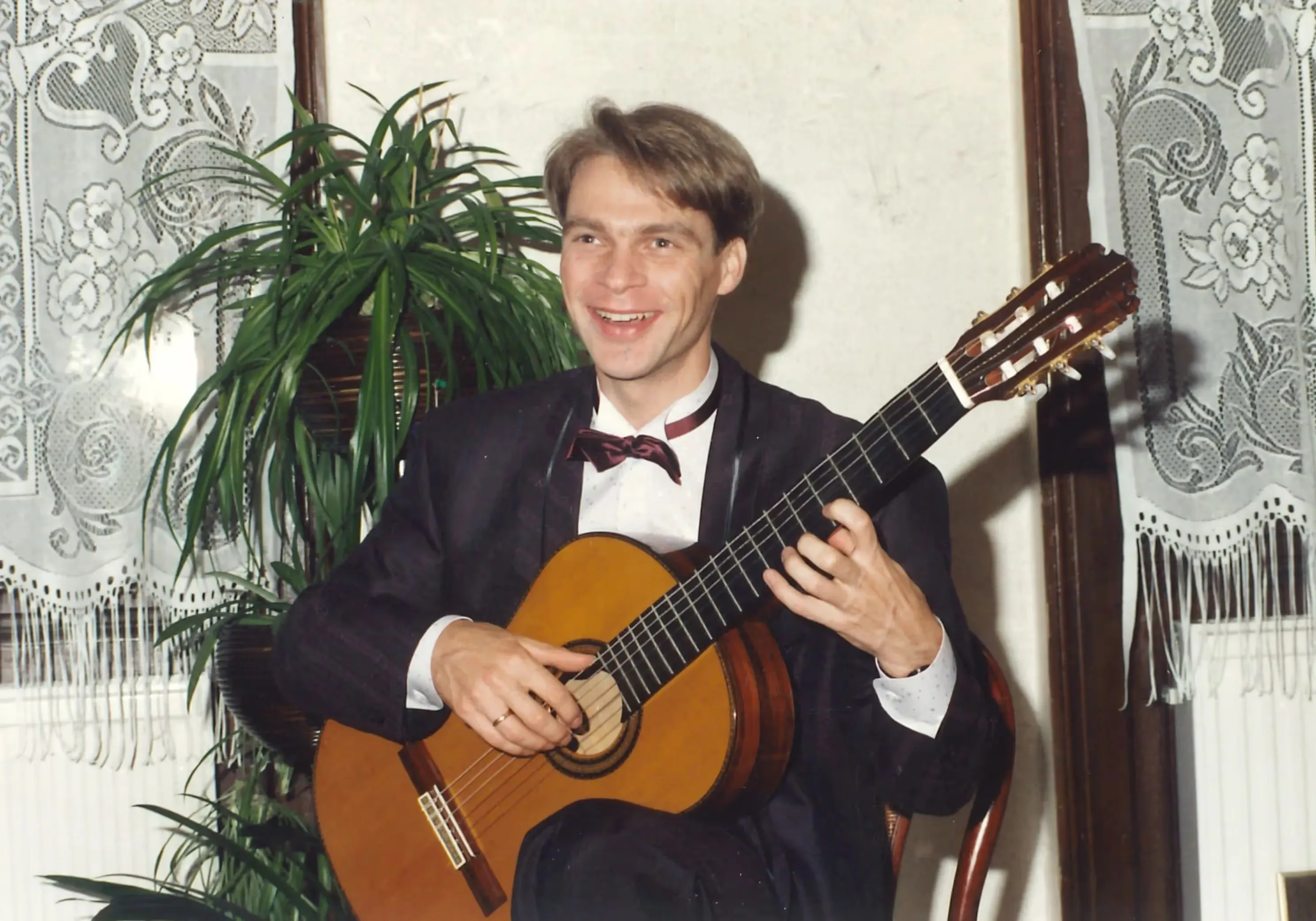 Nahaufnahme einer klassischen Gitarre