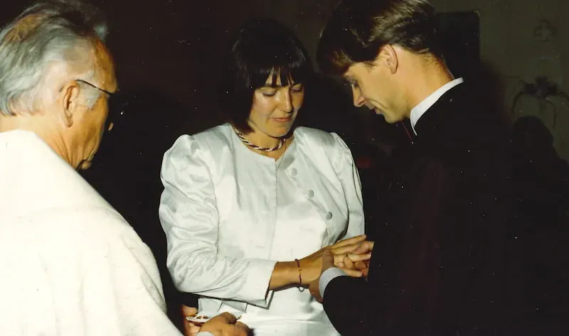Trauung von Friedrich Hecher und seiner Frau